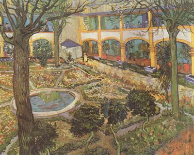 Vincent Van Gogh The Courtyard of the Hosptial at Arles (nn04) China oil painting art